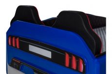 Дитяче ліжко машина Mustang Full Extra Blue 190х90 см з підсвічуванням, музикою, шкіряний салон, пультом
